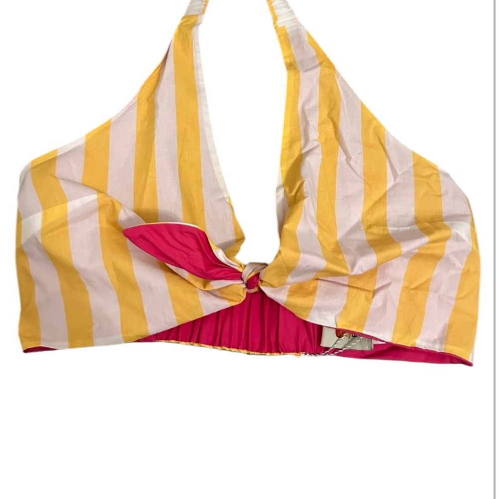 Farm Rio new with tags size XL Striped Yellow and Pink Halter Top